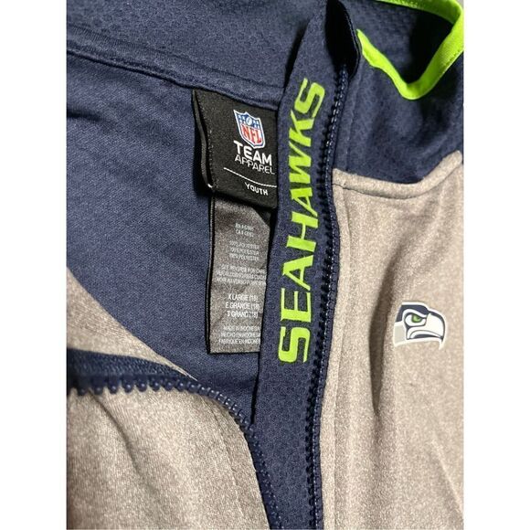 Seattle Seahawks NFL Team Apparel Windbreaker Pullover  1/4 Zip Youth Sz XL - Picture 4 of 5